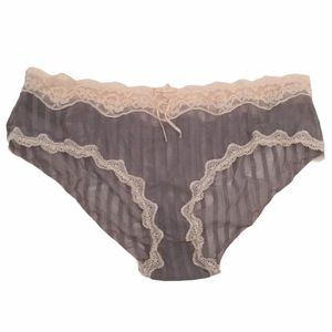 ELLE Macpherson  gray and cream  panty with lace